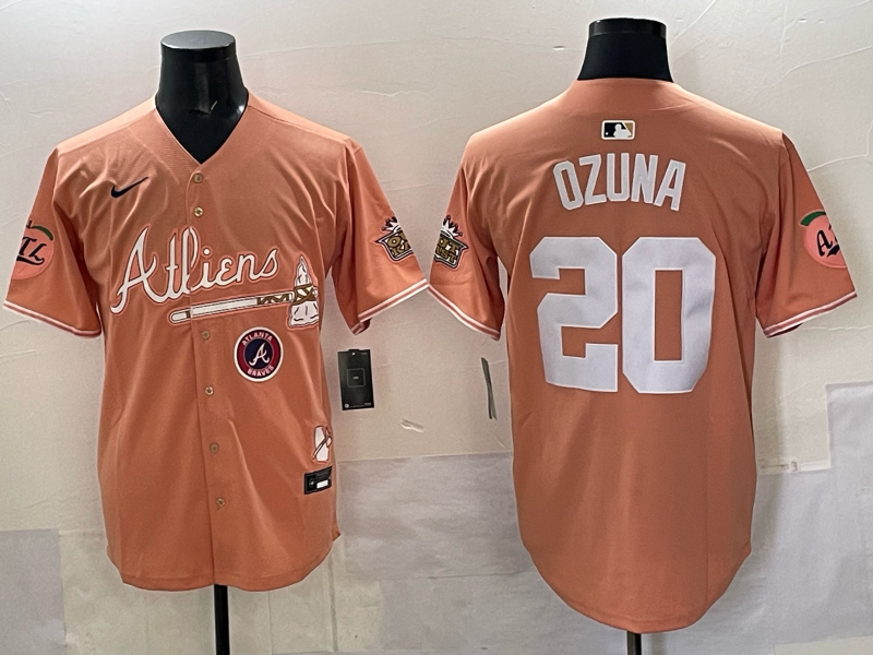Men Atlanta Braves #20 Ozuna orange 2025 Nike MLB Jersey style 0